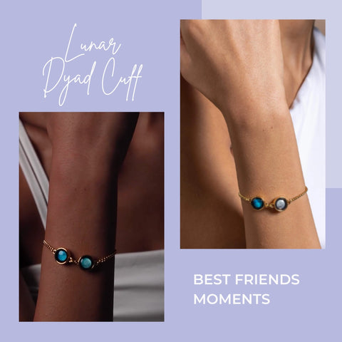 Lunar Dyad Cuff: A Celestial Tribute to Best Friend Moments