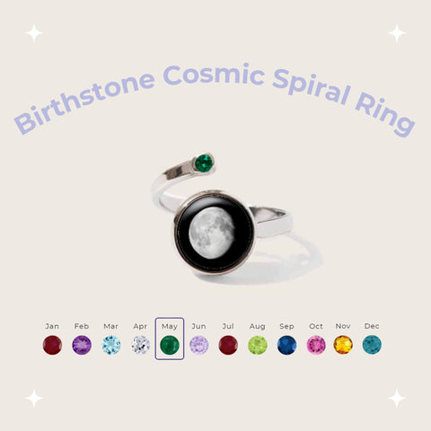 Birthstone Cosmic Spiral Ring