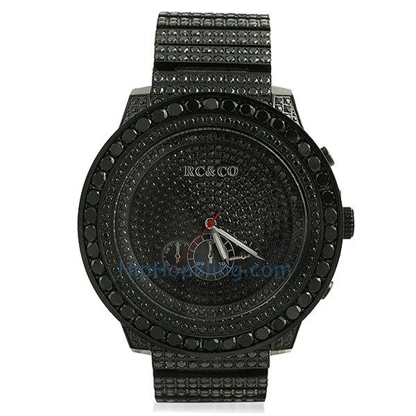 RC&Co CZ Black Big Bezel Hip Hop Watch - ugleam product image