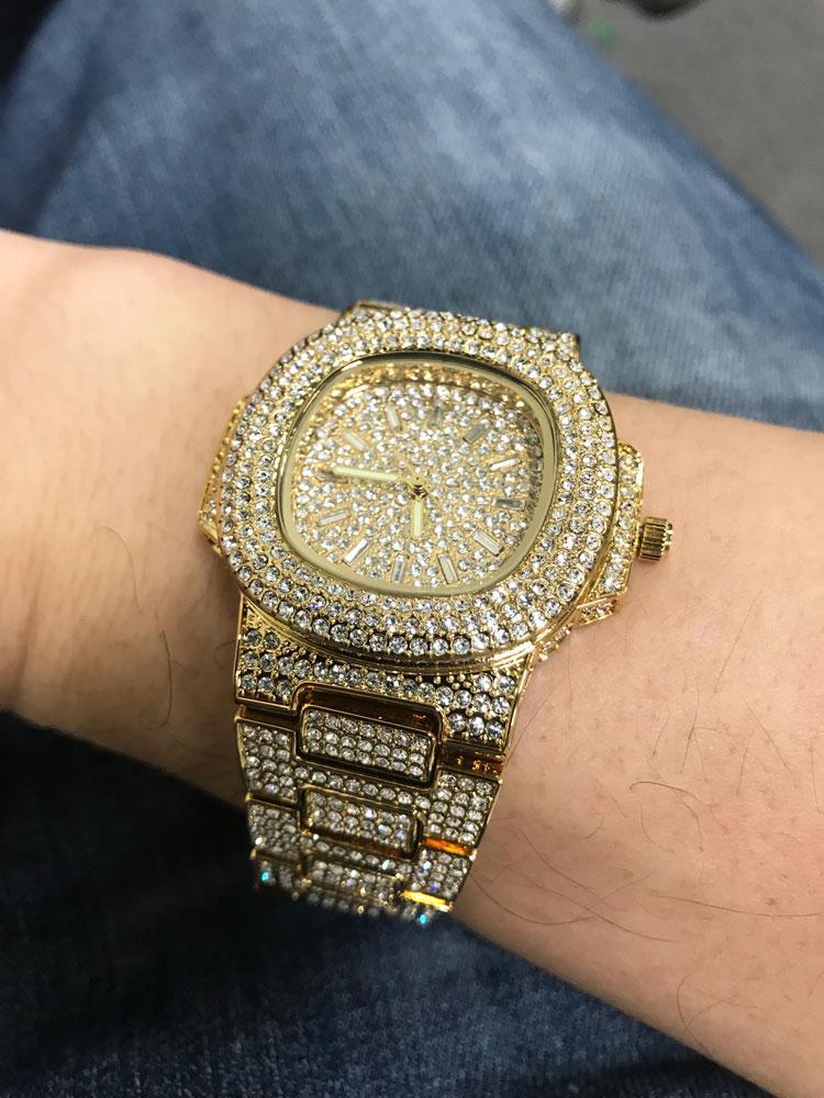 Custom Bling Bling Gold Blizzard Watch 