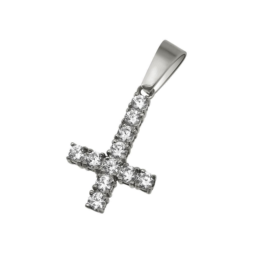 upside down cross diamond necklace