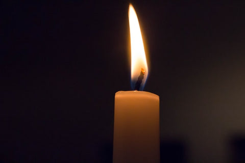 close up of a candle wick