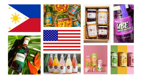 Photo collage of Filipino American brands