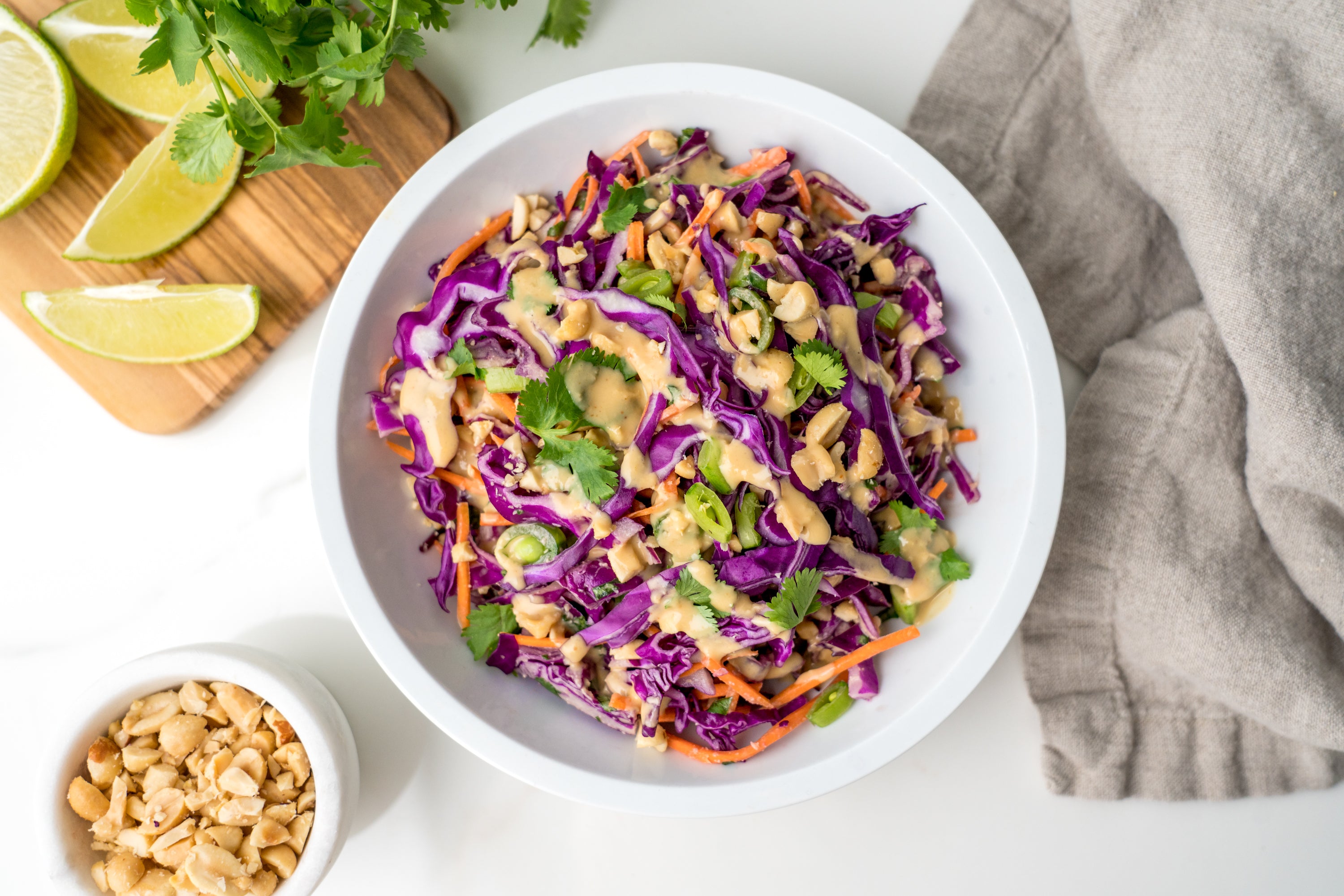 Purple Cabbage Salad With Thai Dressing