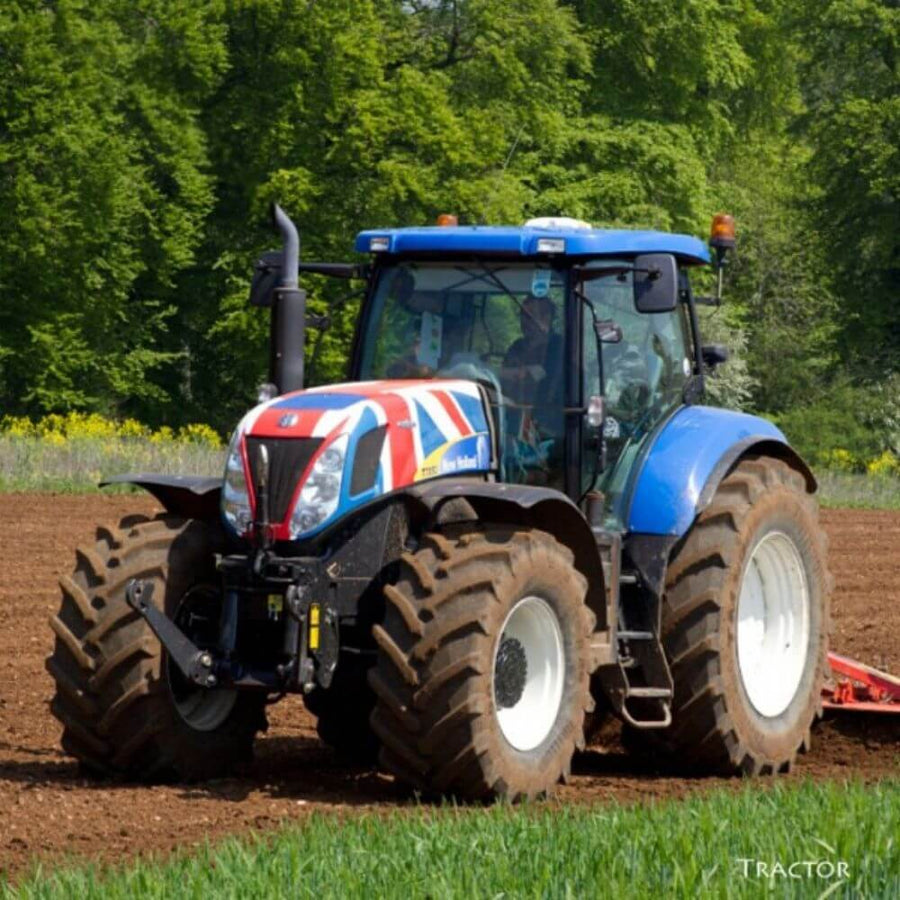 New Holland Union Jack Tractor Birthday Greetings Card With Engine Sound