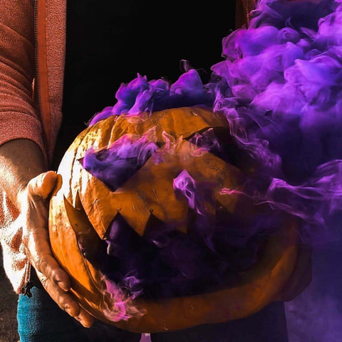 pumpkin head purple smoke bomb