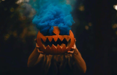 Blue pumpkin photoshoot