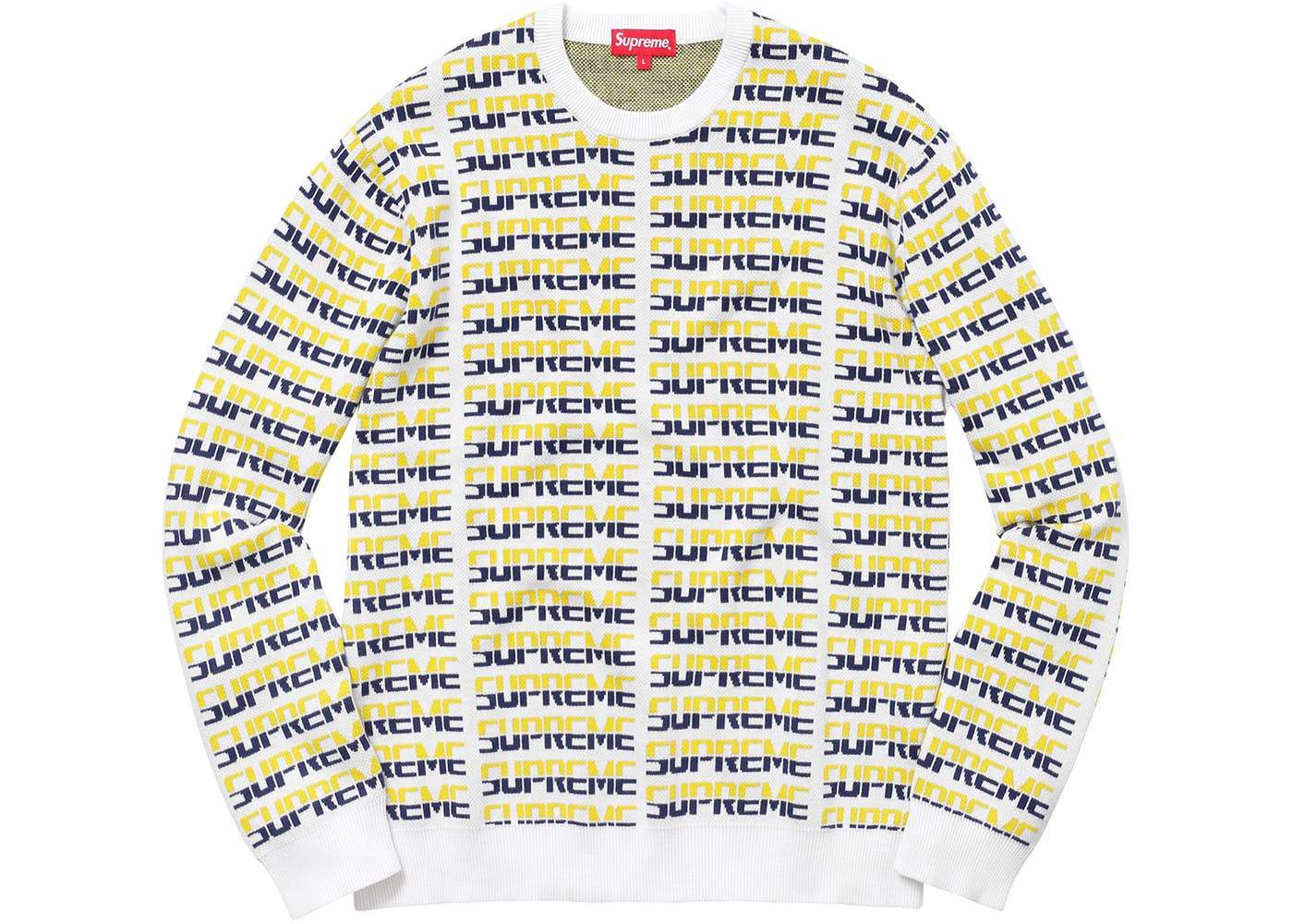 supreme logo repeat sweater