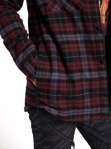 volcom hooded flannel jacket