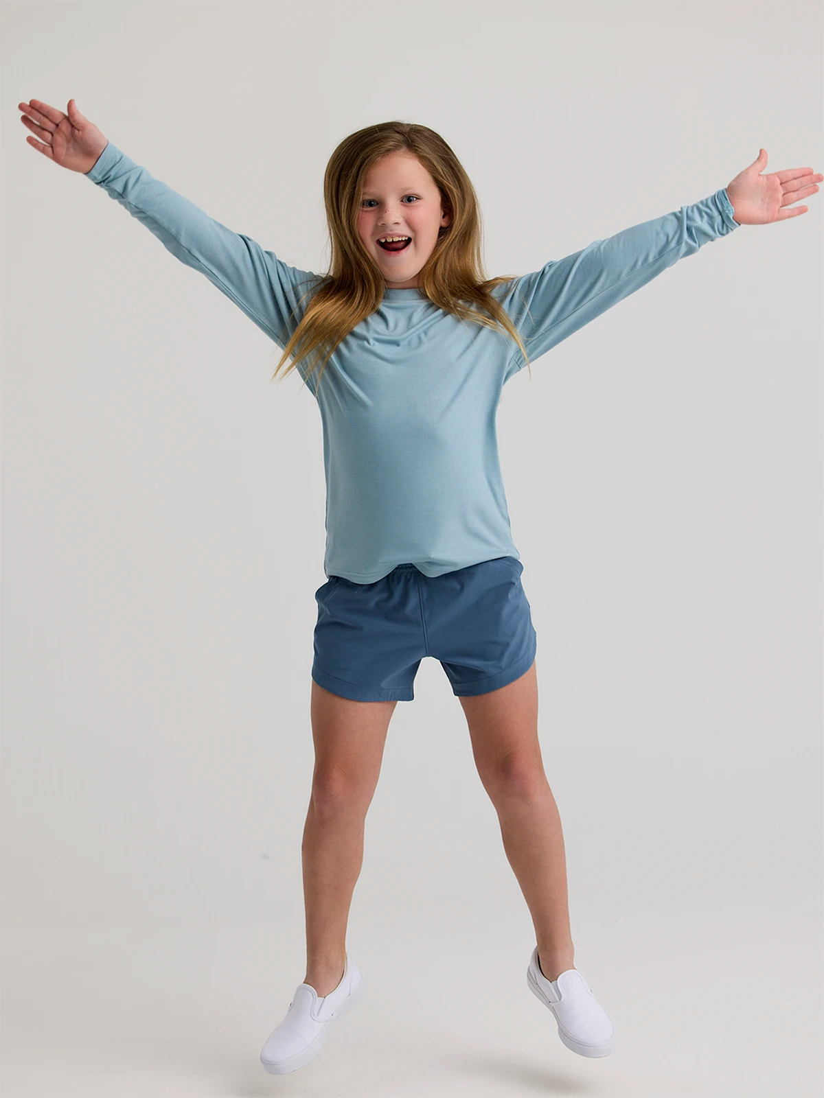 Youth Bamboo Shade Long Sleeve - Ocean Mist