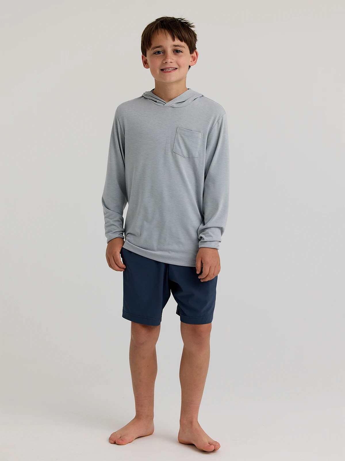 Youth Bamboo Shade Hoodie - Heather Aspen Grey