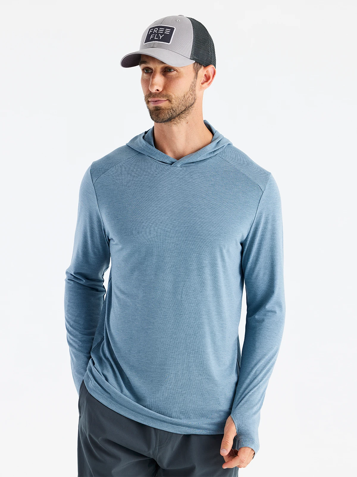 Men's Bamboo Shade Hoodie - Heather Slate Blue