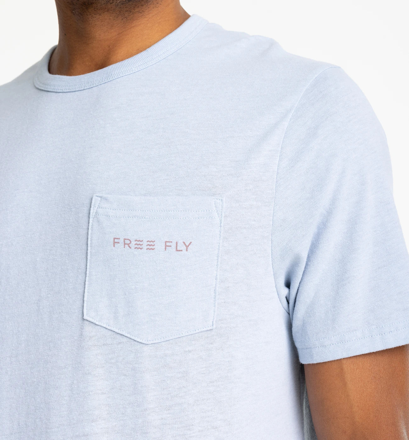 Sun & Surf Pocket Tee - Heather Cays Blue