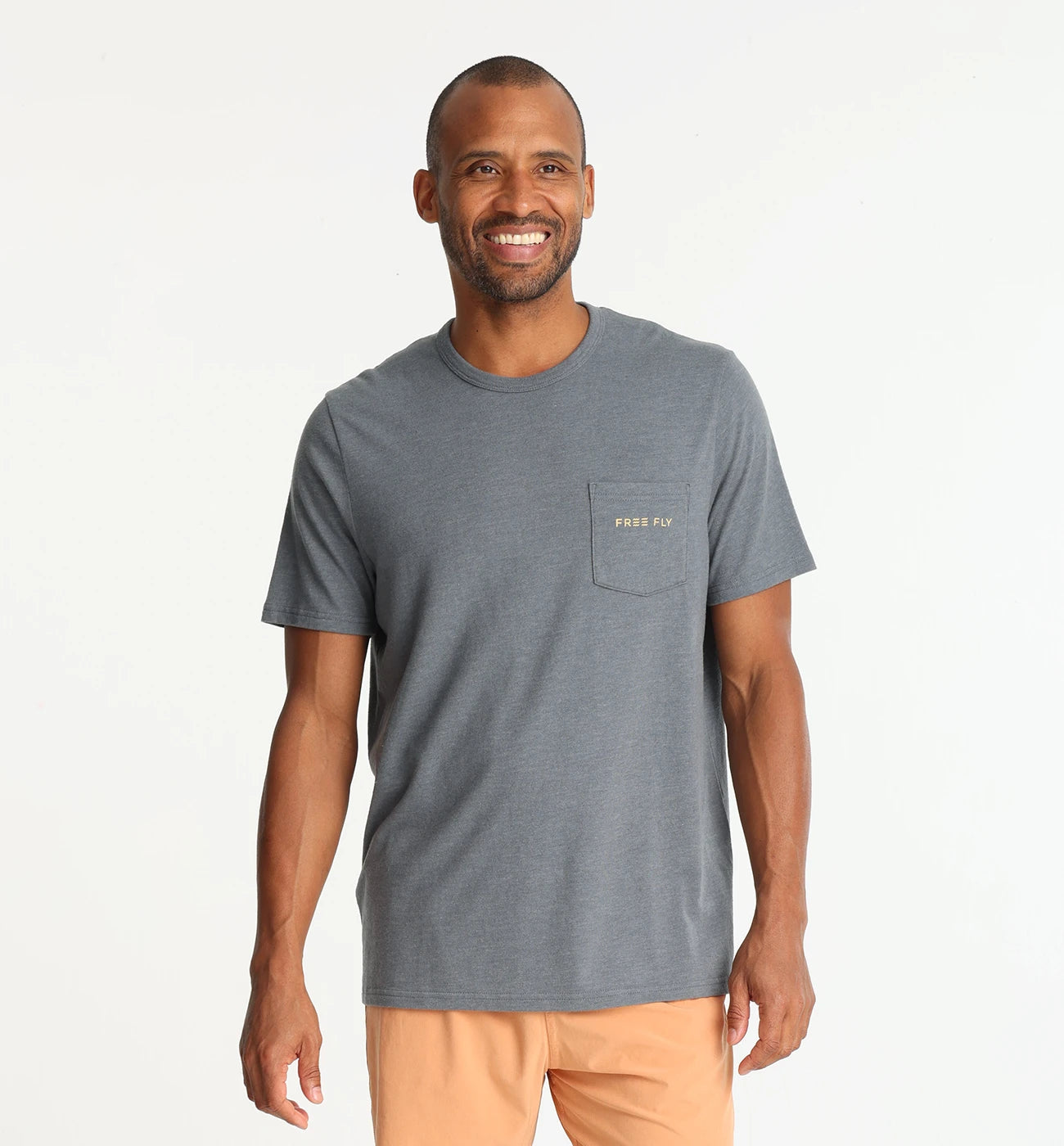 Sun & Surf Pocket Tee - Heather Storm Cloud