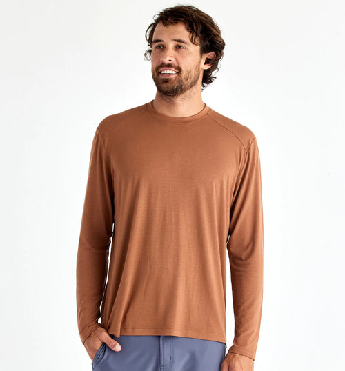 Bløde Bliv oppe Holde Men's Bamboo Shade Long Sleeve - Desert Sand Red – Free Fly Apparel