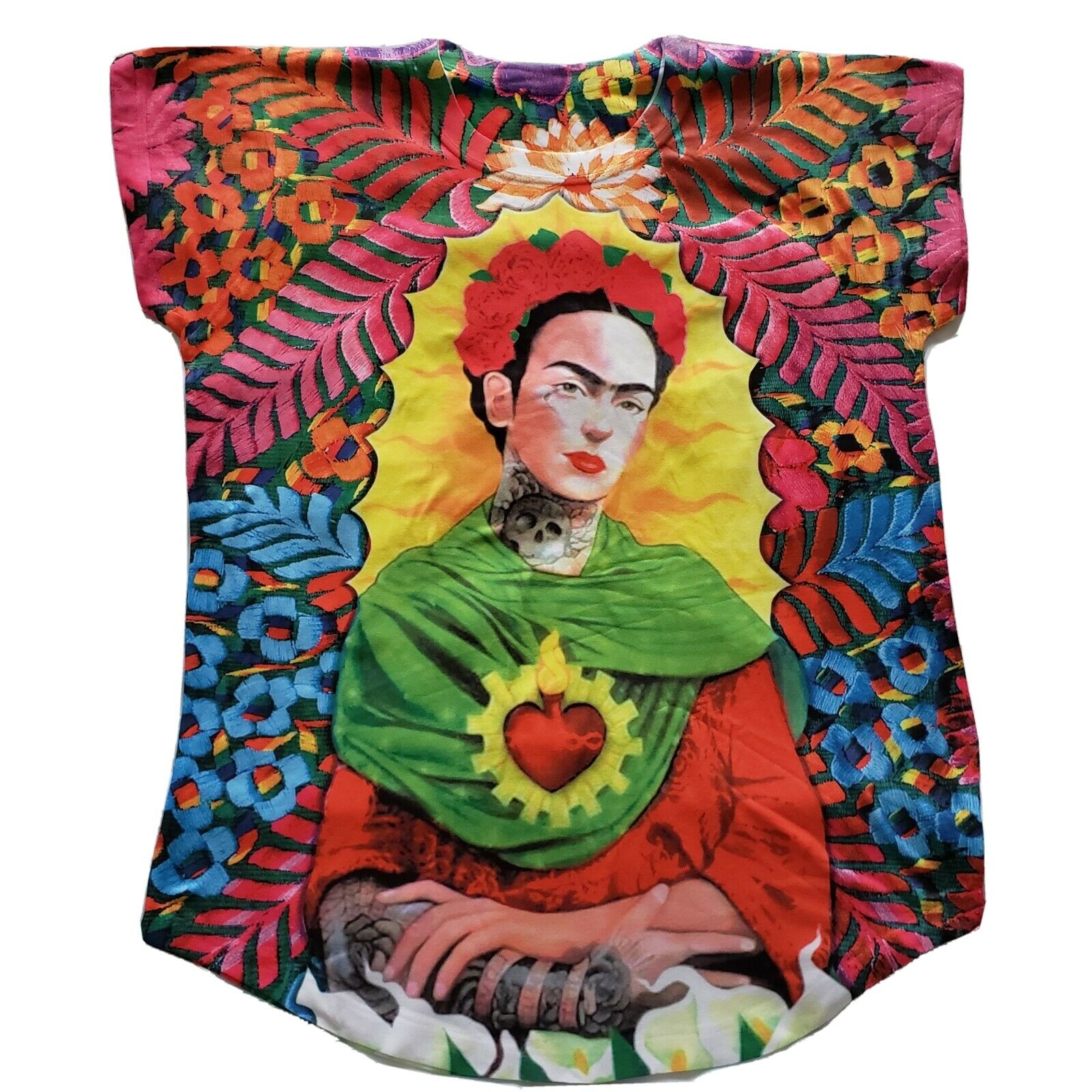 NEW Frida Kahlo Floral Graphic Tee Mexican T-Shirt Sz M, L, XL, XXL | eBay