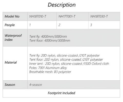 naturehike cloud up camping tent description