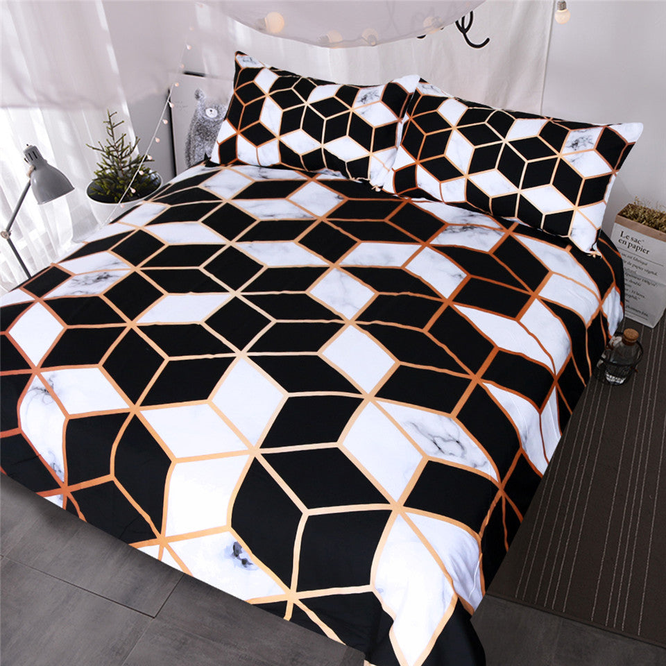 black and white bedding set