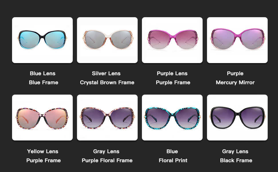 There are 8 colors of frames and gradient lenses for you to choose from.