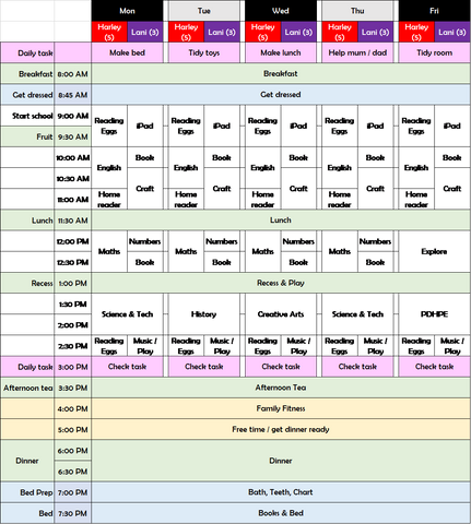 FREE Homeschool Schedule Template | Harlan House & Home