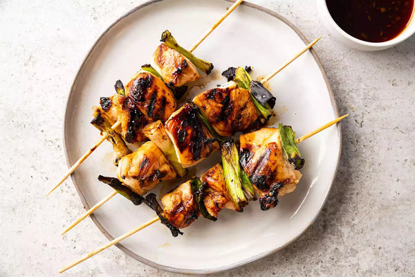 Yakitori Negima (Japanese Grilled Chicken and Scallion Skewers)