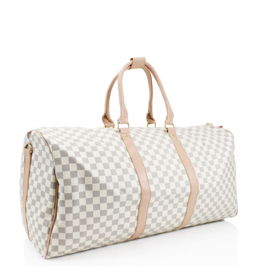 &#39;Take Me Away&#39; Louis Vuitton Inspired Weekend Bag - White Check – Style Of Beyond