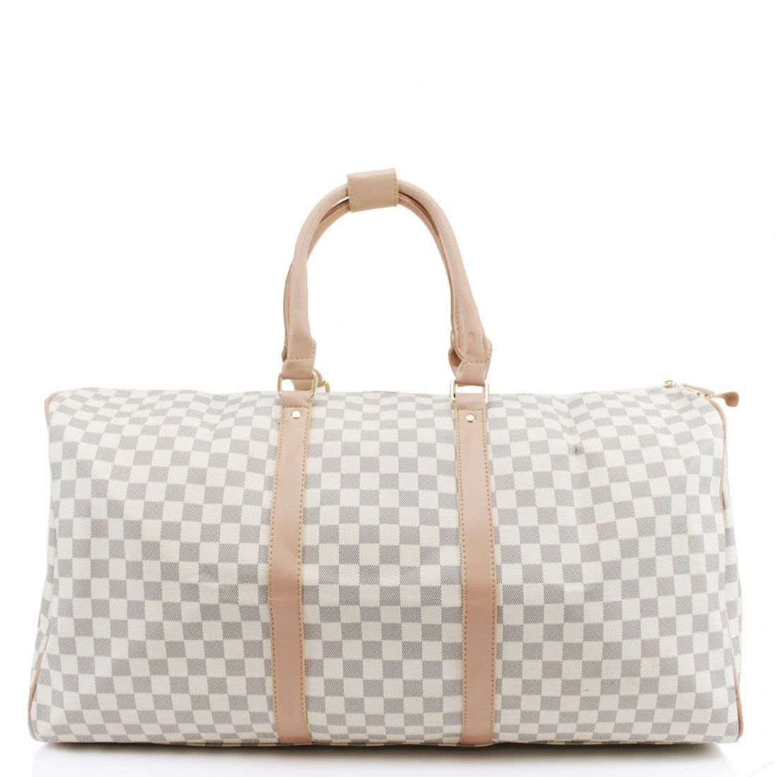 &#39;Take Me Away&#39; Louis Vuitton Inspired Weekend Bag - White Check – Style Of Beyond
