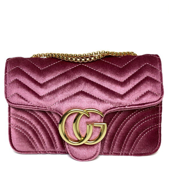 Talia Crossbody Gucci Inspired Marmont Bag - Velvet Pink – Style Of Beyond