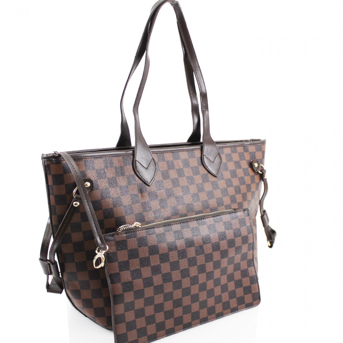 &#39;Lets Shop&#39; Louis Vuitton Inspired Tote Bag - Brown Check – Style Of Beyond