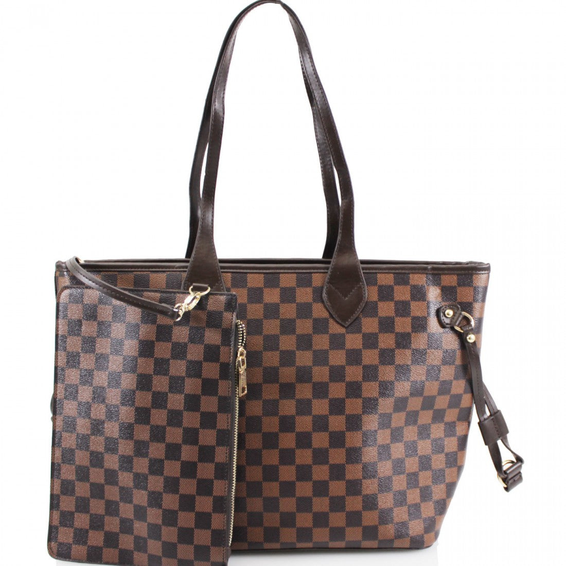 &#39;Lets Shop&#39; Louis Vuitton Inspired Tote Bag - Brown Check – Style Of Beyond