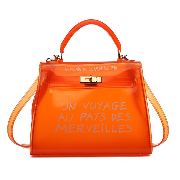 Voyage Clear Mini Hermes Inspired Bag - Orange – Style Of Beyond