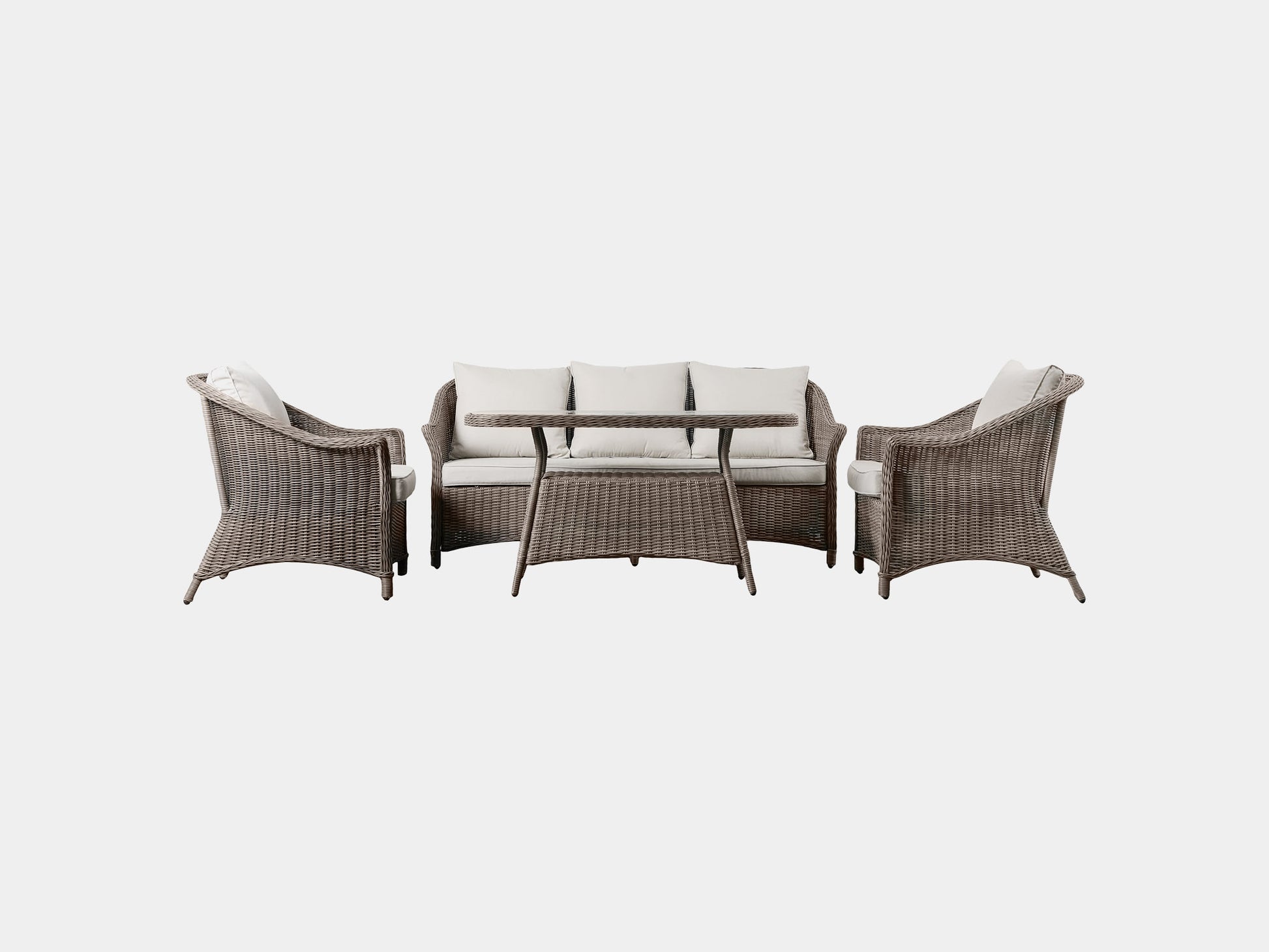 rattan garden lounge dining set