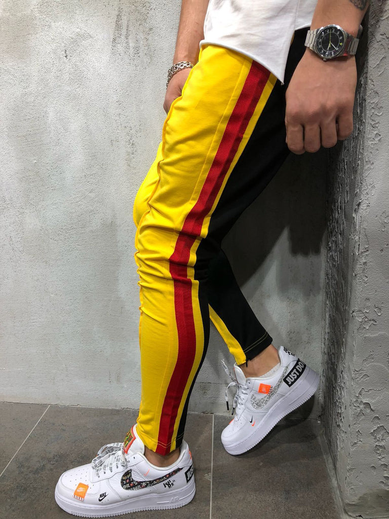 hem zipper colorblock track pants