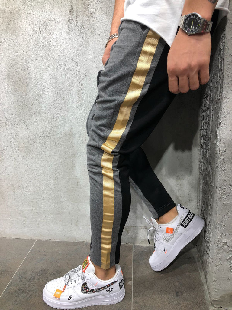 hem zipper colorblock track pants