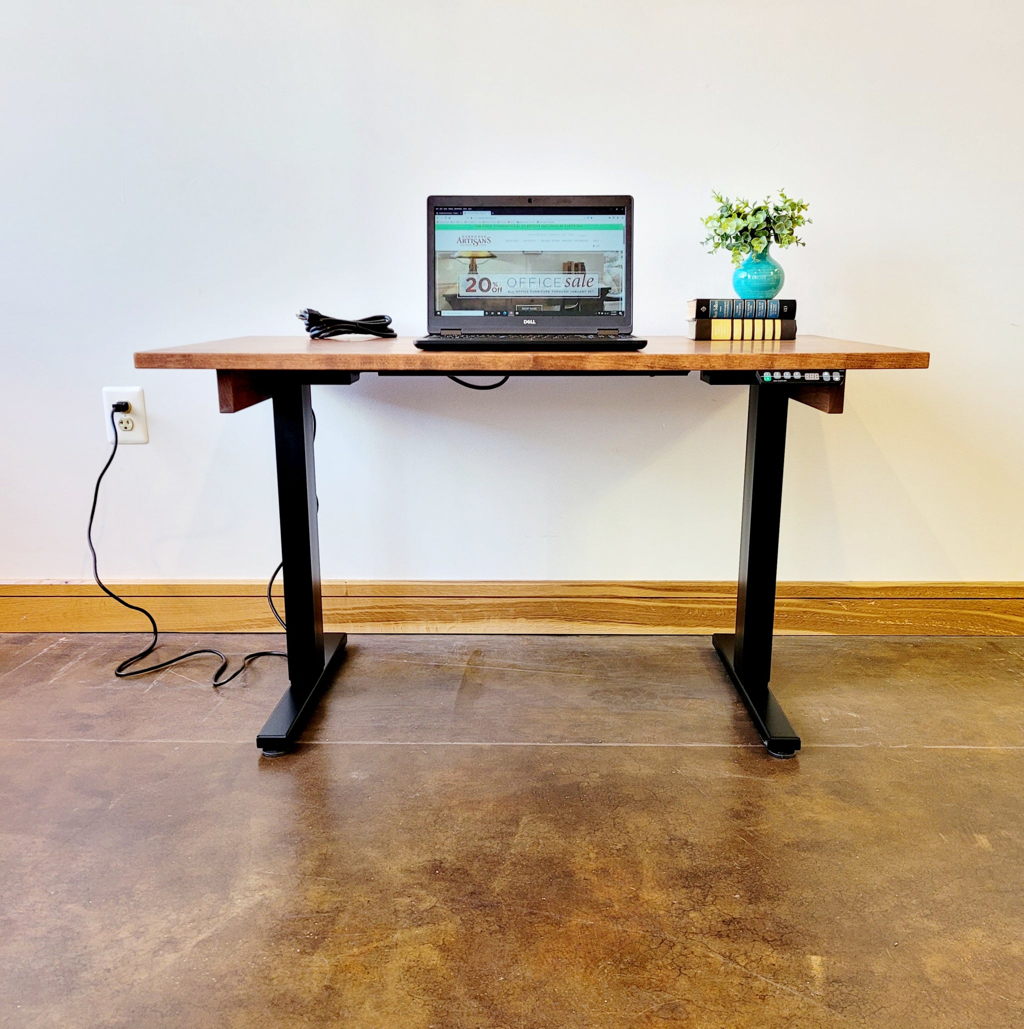 Sit-Stand Adjustable Desk | Hardwood Artisans Handcrafted Office Furniture