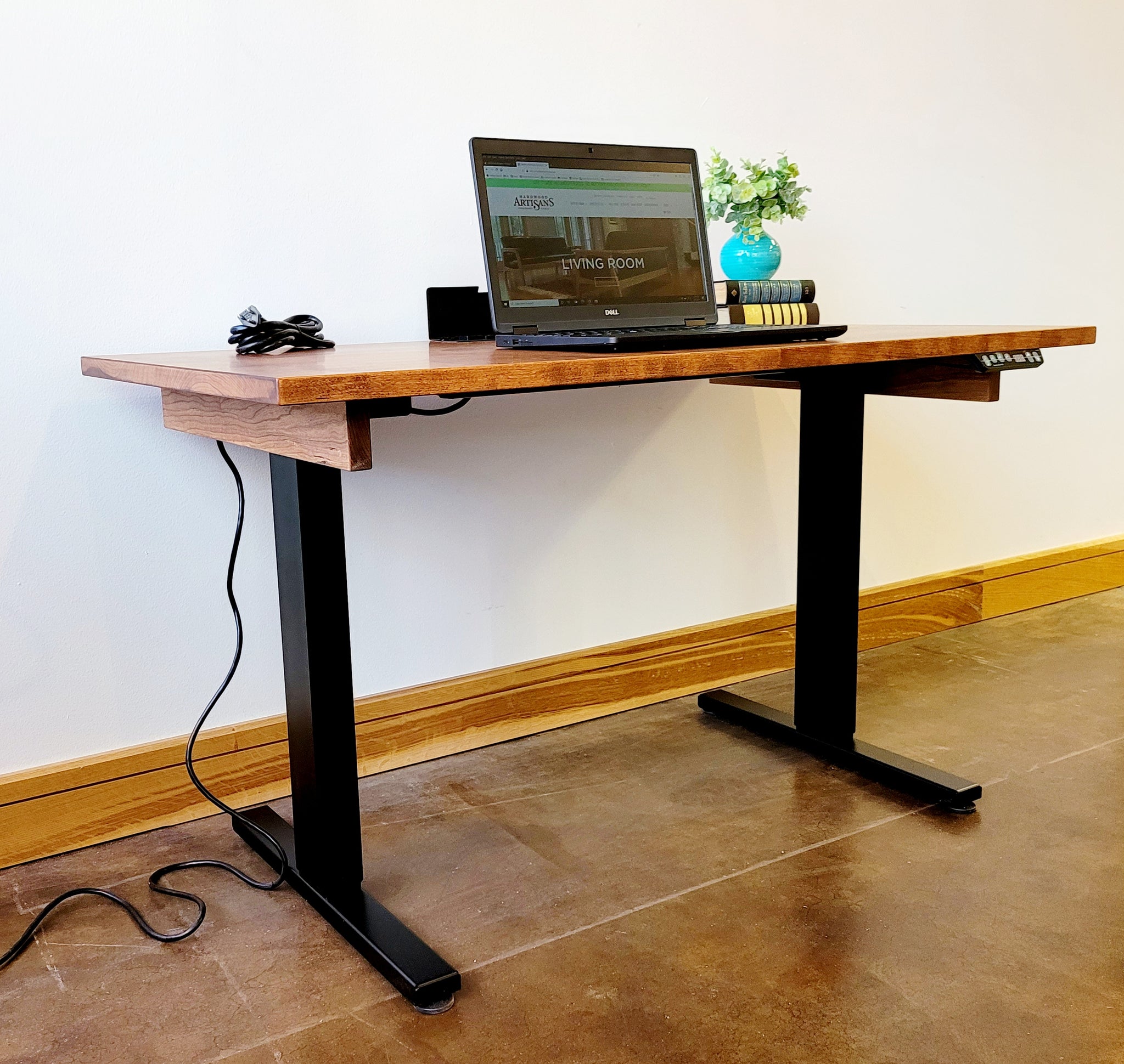 Sit-Stand Adjustable Desk | Hardwood Artisans Handcrafted Office Furniture