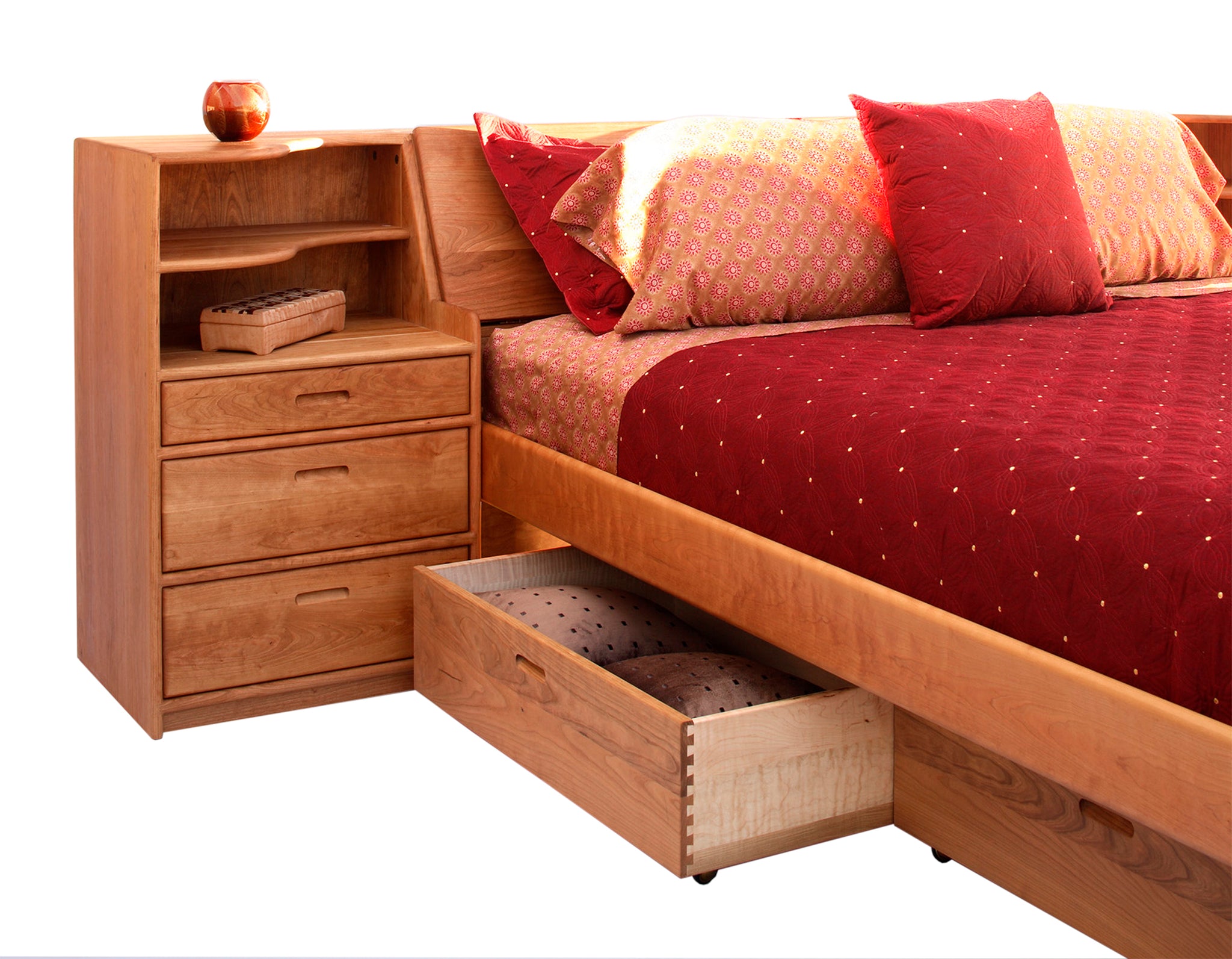 Platform Pedestal Bed Hardwood Artisans Handcrafted Bedroom Furniture