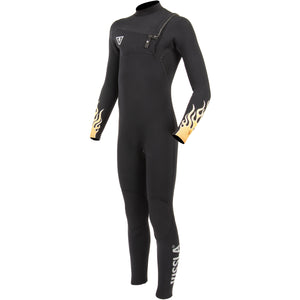 Boys High Seas Fire 4/3mm Chest Zip Fullsuit