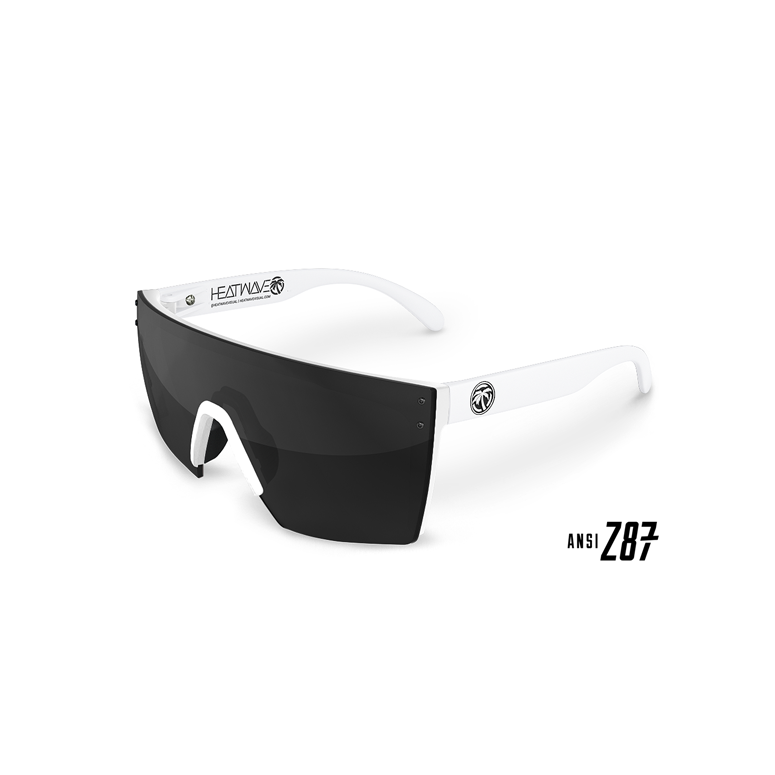 Lazer Face Sunglasses in White/Black Lens Z87