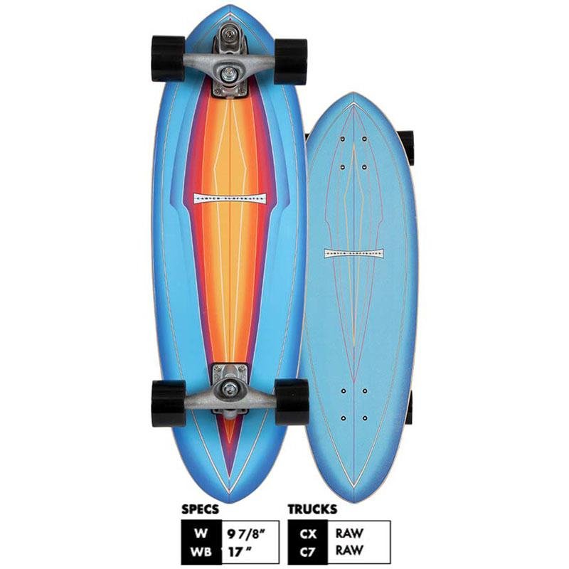 C7 Raw 31" Blue Haze Surfskate Complete 2020 (PAST SEASON)