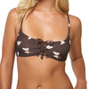 Womens Mai Floral Lace Up Bralette Swim Top