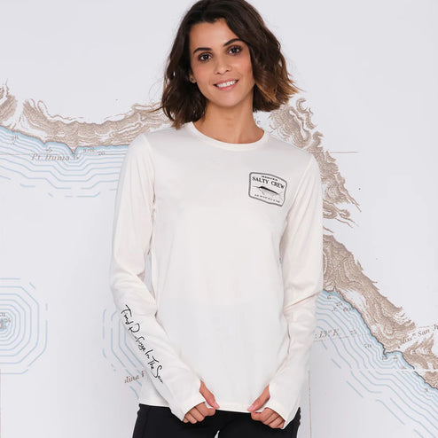 Girl x Hello Kitty Fishing L/S Tee White / XL at JacksSurfboards.com