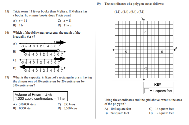 site edu math exam 6th grade