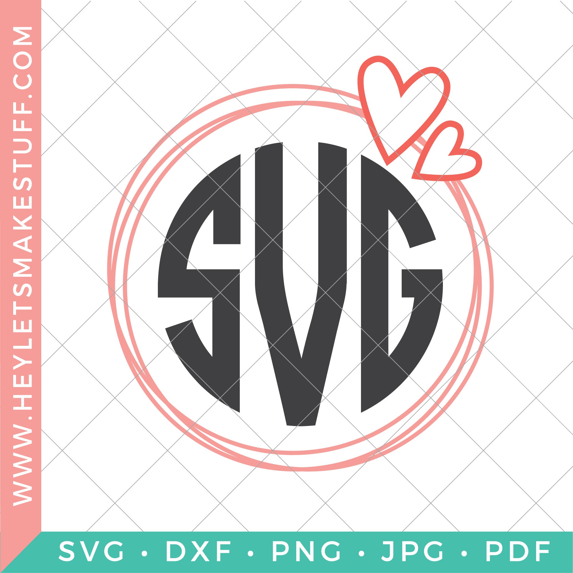 Download Heart Monogram Svg Bundle For Cricut Silhouette Hey Let S Make Stuff