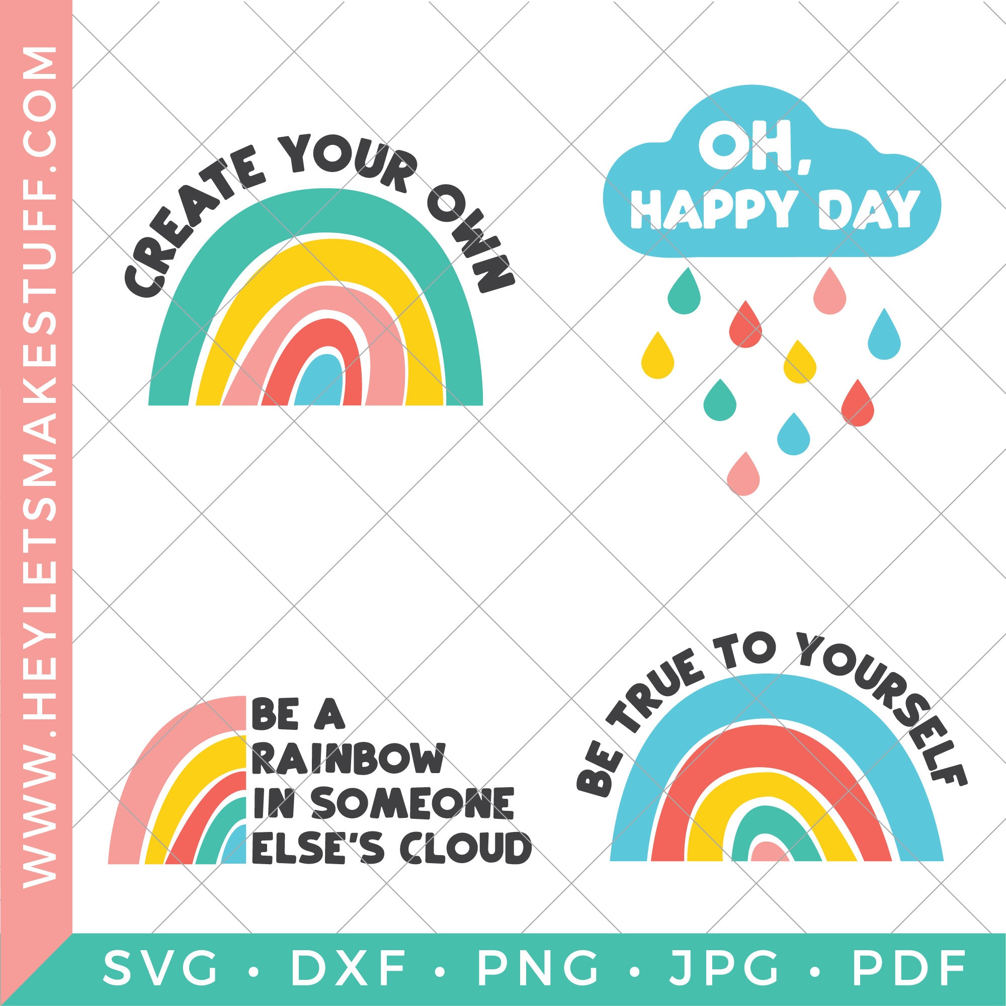 Download Happy Rainbow Svg File Bundle Hey Let S Make Stuff SVG, PNG, EPS, DXF File