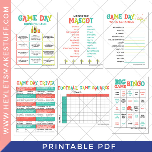 Superbowl Mascot Match Printable Game  Printable games, Budget crafts,  Super bowl