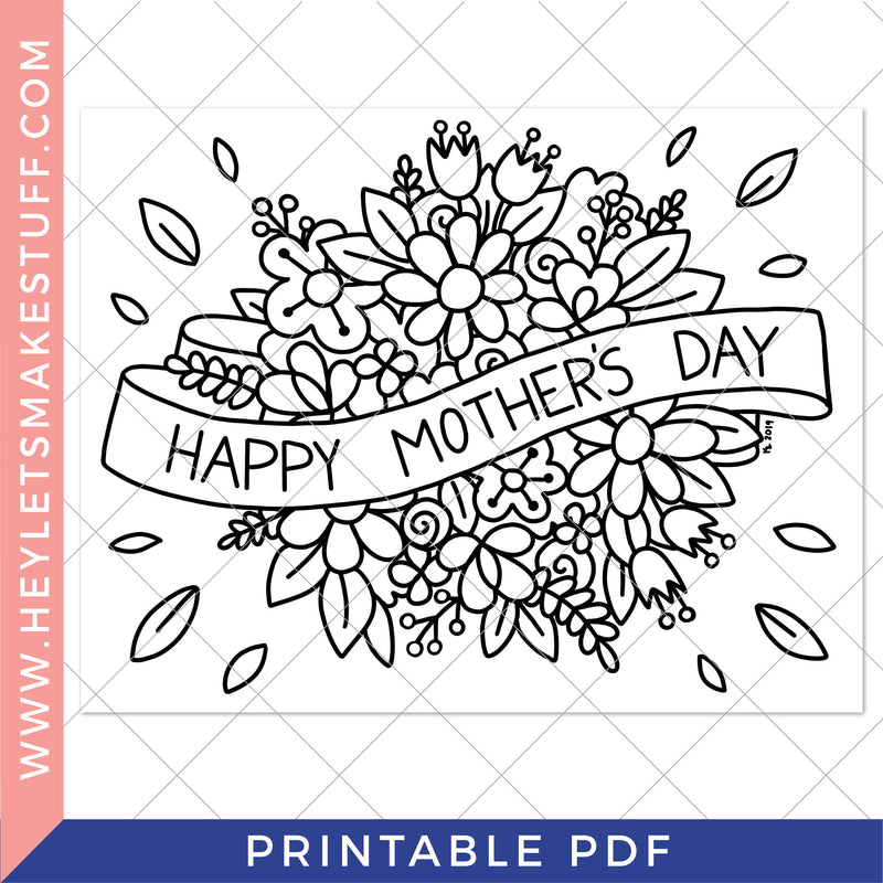 Printable Mother's Day Coloring Page – Hey, Let's Make Stuff