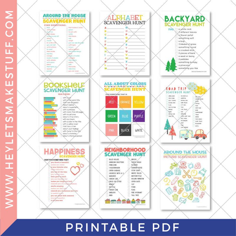 printable scavenger hunt bundle hey let s make stuff