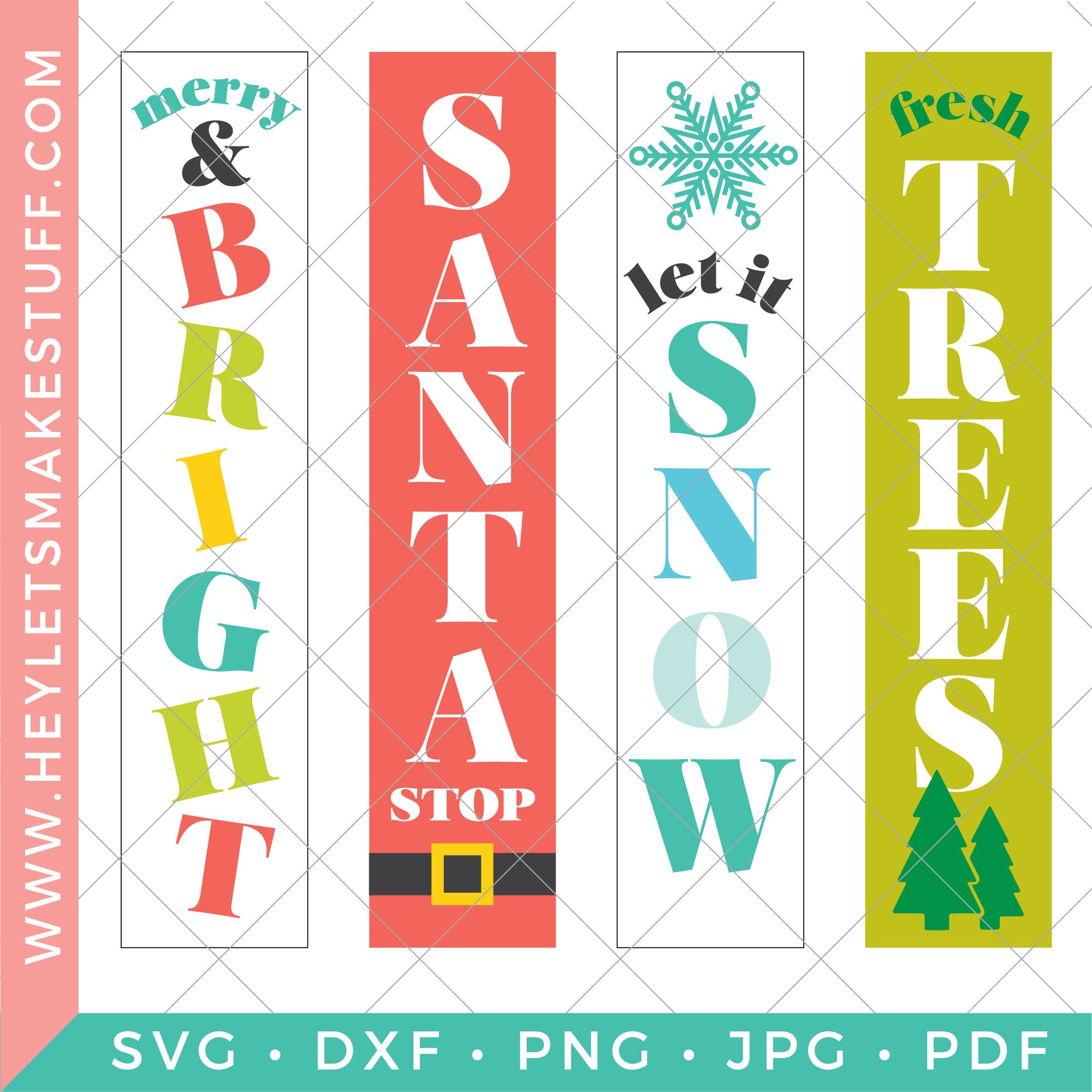 Vertical Christmas Sign Svg Bundle Hey Let S Make Stuff