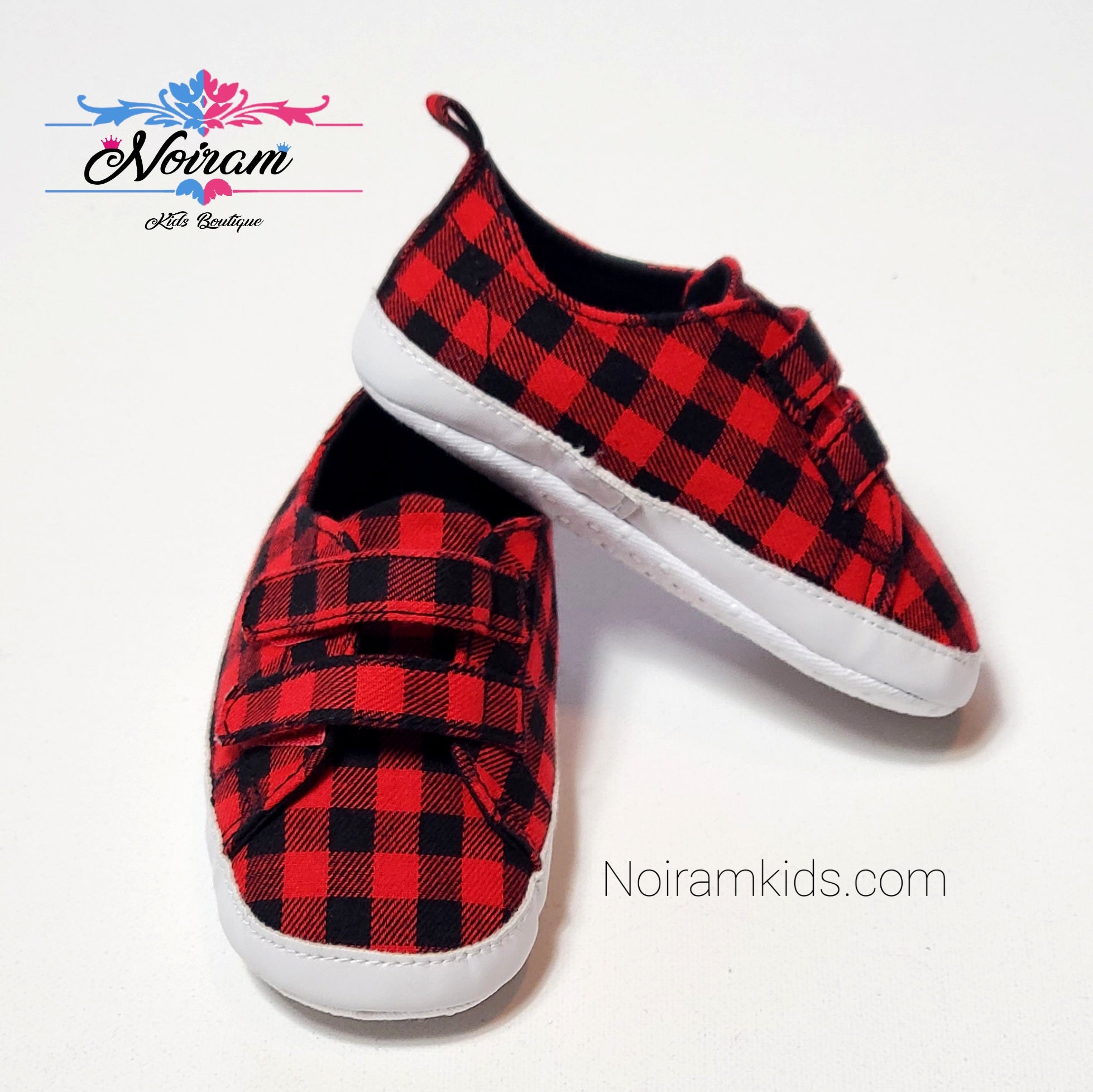 buffalo plaid baby shoes